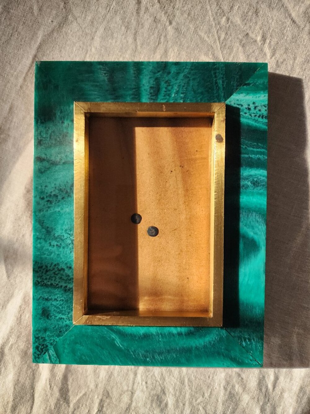 Vintage Style Emerald Green Faux Malachite Picture Frame 4x6